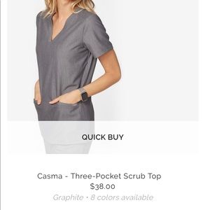 NWOT FIGS Casma 3-pocket scrub top size M Graphite